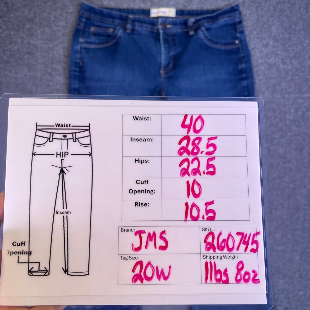 JMS Jeans Women 20W Short Blue Bootcut Western Casual Stretch Denim Plus 40x28.5 - Picture 3 of 12